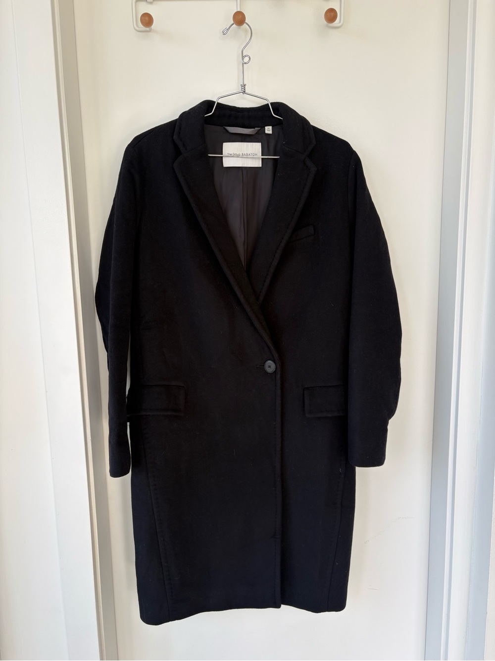 Aritzia The Group Babaton Wool Blend Wintour Black Single-Button Coat Size XS